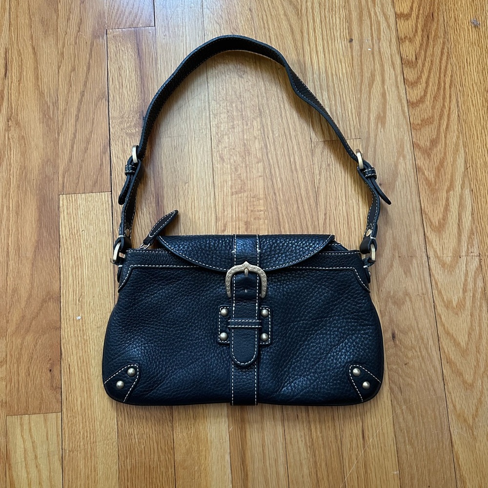 Dooney & Bourke Black Pebble Leather Shoulder Bag